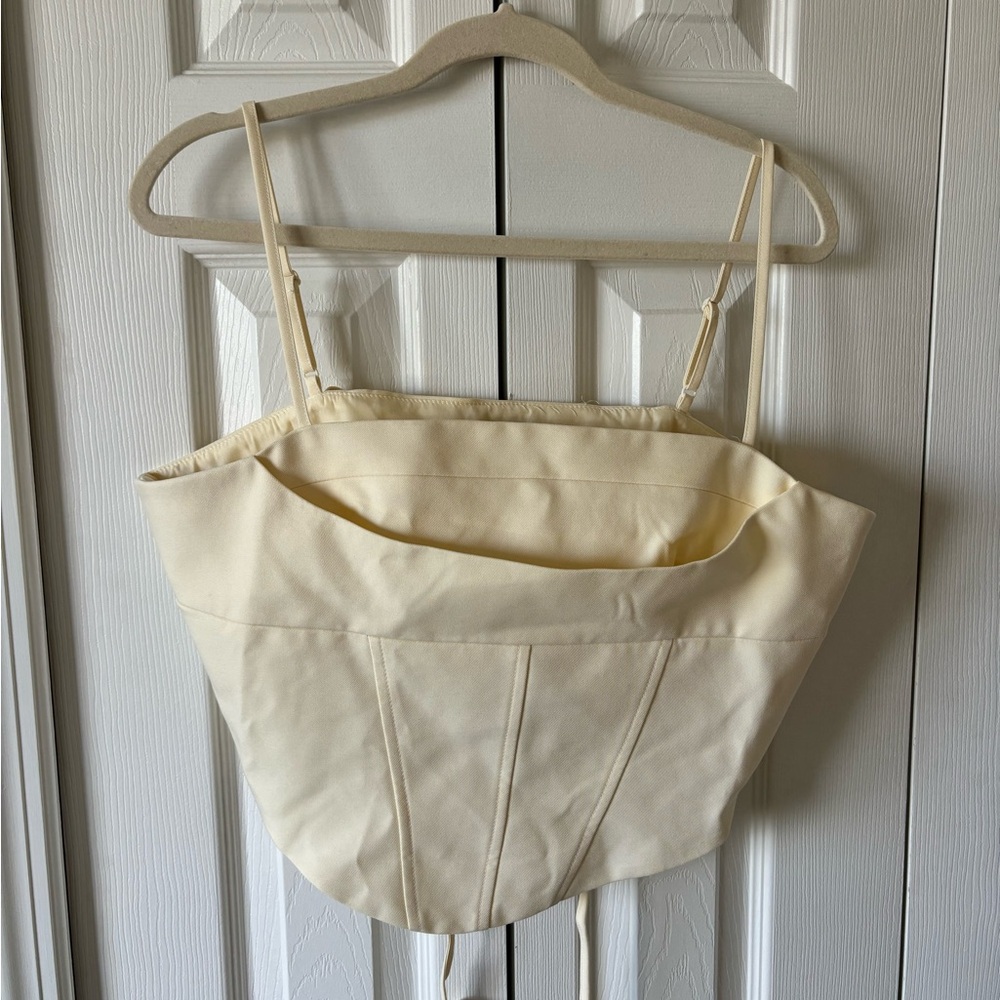 Cream Colored Spaghetti Strap Deconstructed
Fish Bone Design Camisole